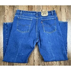 Vintage Levi's 505 Made in USA Blue Jeans Denim Straight Baggy Orange Tab 40X30
